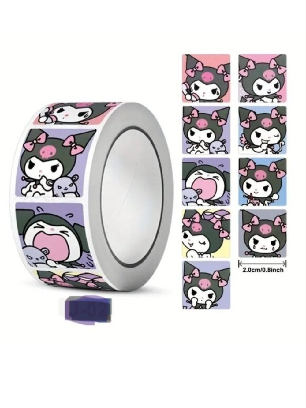 Kuromi Stickers Hello Kitty Sanrio Square Emoji School Kids Emo Scene laptop NEW